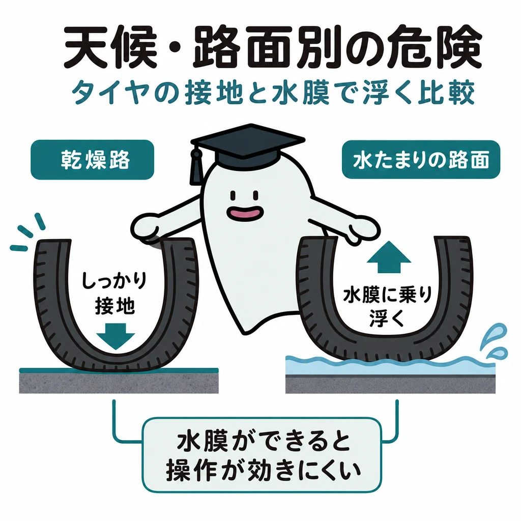 オートマチック車で急な坂を下るときは、チェンジレバーを２かｌ（または１）に入れ、エンジンブレーキを活用し、フットブレーキは必要に応じて使用するのがよい。